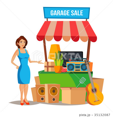 Yard Sale Vector. Household Items Sale. Yard Sale Vector. Household Items Sale. 35132087