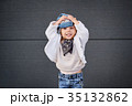 model child hip-hop.baby in a baseball cap. 35132862