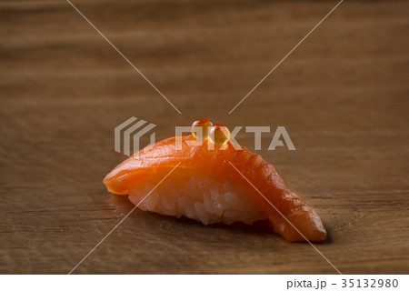 close up of sashimi sushi on wooden background. close up of sashimi sushi on wooden background. 35132980