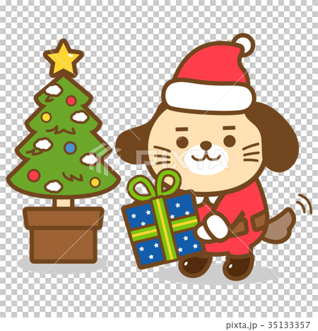 犬(イラスト・キャラクター)クリスマス01 35133357