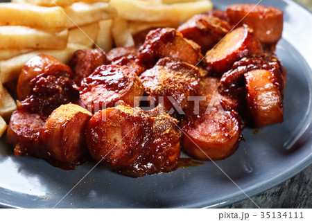Traditional German currywurst Traditional German currywurst 35134111
