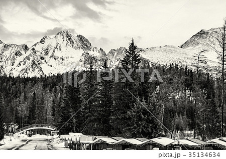 Strbske pleso area, center of winter sports Slovak 35134634