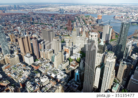 ニューヨーク都市 俯瞰の写真素材