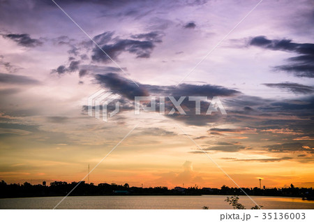 Lanscape lake view park and twilight sunset Lanscape lake view park and twilight sunset 35136003