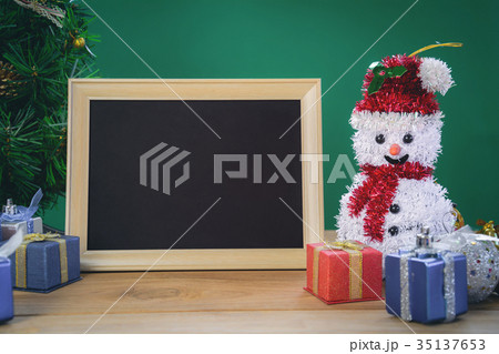 Gifts and toys on wooden boards Gifts and toys on wooden boards 35137653