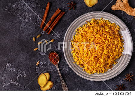 Saffron rice with spices. 35138754