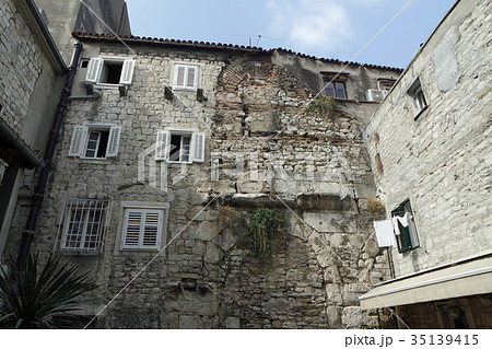 old residential buildings in croatian town split old residential buildings in croatian town split 35139415