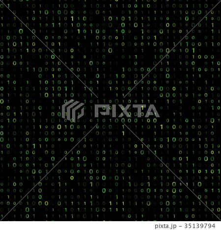 Green binar computer code  vector background 35139794