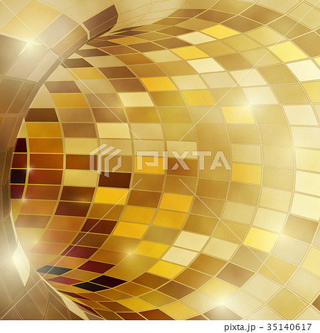 Bright shiny golden poligonal mosaic tunnel Bright shiny golden poligonal mosaic tunnel 35140617