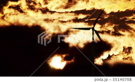 Wind Turbine at sunrise 35140708