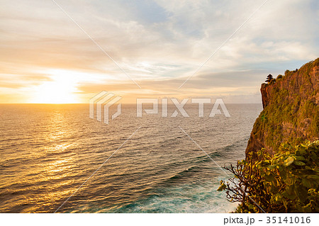 Sunset at Pura Luhur Uluwatu. Bali, Indonesia. 35141016