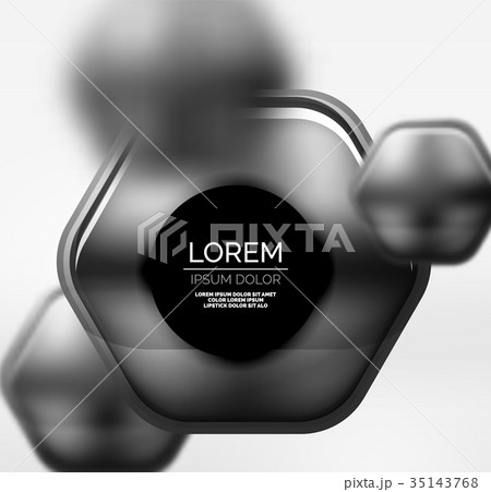 Metallic realistic texture on 3d hexagons, vector 35143768