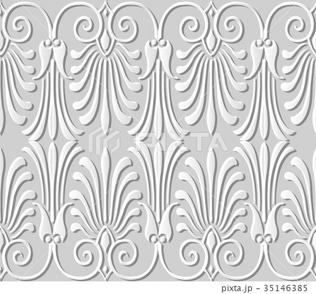 Seamless retro white 3D paper cut art background Seamless retro white 3D paper cut art background 35146385