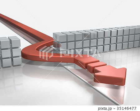 障害物を回避して前進する矢印 35146477