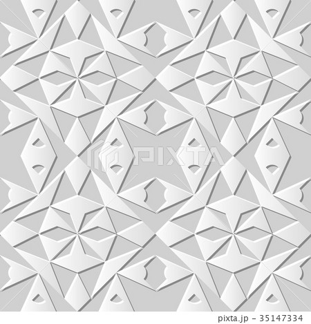Seamless retro white 3D paper cut art background Seamless retro white 3D paper cut art background 35147334