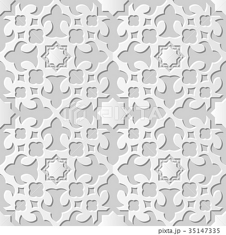 Seamless retro white 3D paper cut art background Seamless retro white 3D paper cut art background 35147335