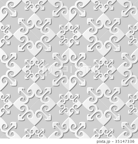 Seamless retro white 3D paper cut art background Seamless retro white 3D paper cut art background 35147336
