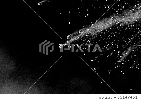 Freeze motion explosion of white dust  35147461