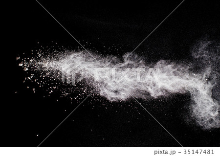 Freeze motion explosion of white dust Freeze motion explosion of white dust 35147481