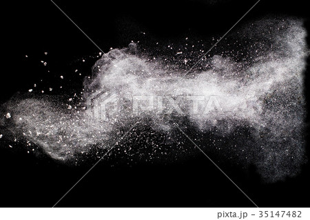 Freeze motion explosion of white dust Freeze motion explosion of white dust 35147482