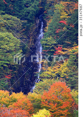 最上川源流の滝　赤滝 35147687