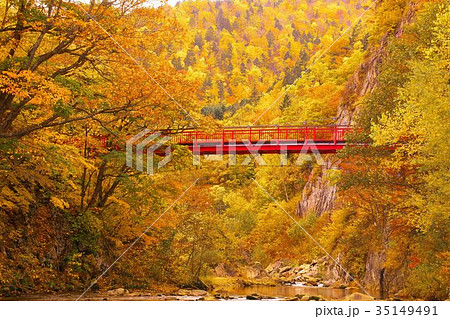 晩秋の定山渓の写真素材 [35149491] - PIXTA