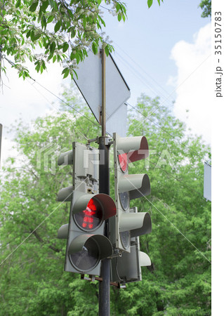 traffic light on the white background traffic light on the white background 35150783