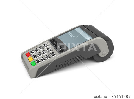 3d rendering of an empty card payment terminal in 3d rendering of an empty card payment terminal in 35151207
