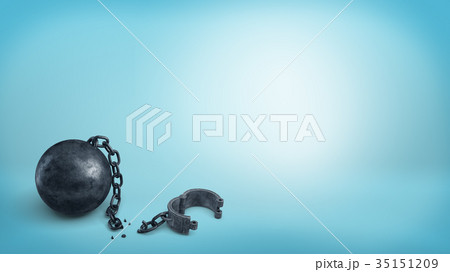 3d rendering of a black metal iron ball 35151209