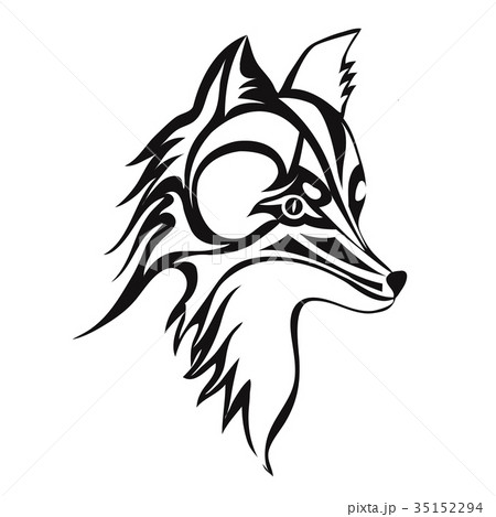 Fox or dog face, tattoo. Vector illustration Fox or dog face, tattoo. Vector illustration 35152294