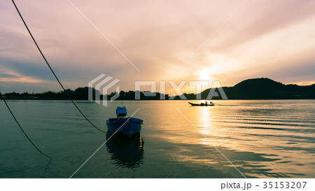 small fishing boats in andaman sea. 35153207