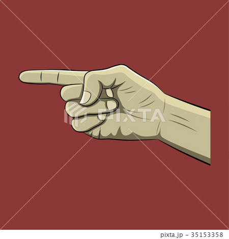 Realistic hand with pointing finger 35153358