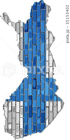 Finland map on a brick wall Finland map on a brick wall 35153402