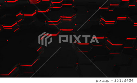 Hexagonal Motion Graphic Background. 4K resolution 35153404