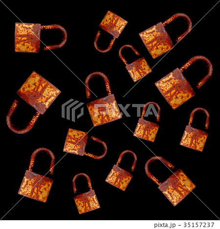 Group of rustic grunge key lock 35157237