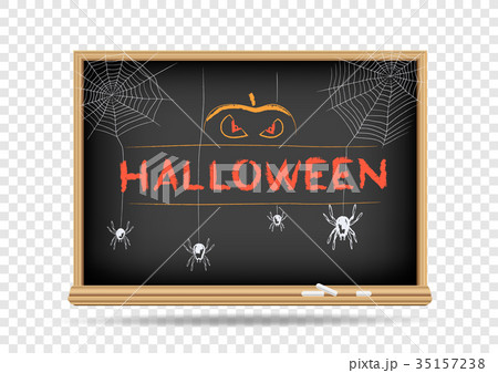 blackboard Halloween spider pumpkin 35157238
