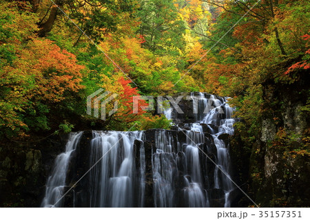 紅葉の立又渓谷 二の滝 紅葉の立又渓谷 二の滝 35157351