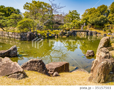 京都 二条城 二の丸庭園の写真素材