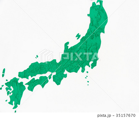 地図イメージ 東北 九州地方 日本列島 切り絵の写真素材