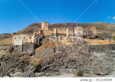 Khertvisi fortress in Georgia on a summer day. 35158999