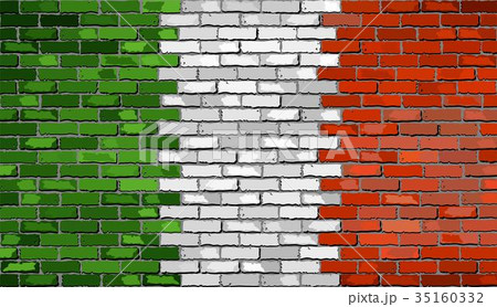 Flag of Italy on a brick wall 35160332
