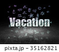 Travel concept: Vacation in grunge dark room 35162821