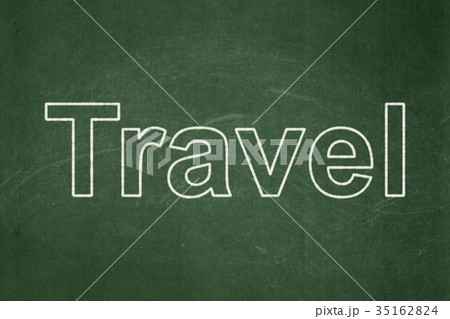 Tourism concept: Travel on chalkboard background 35162824