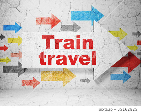 Vacation concept: arrow with Train Travel on 35162825