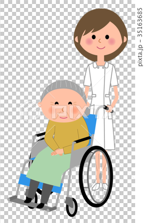 Nurse patient in wheelchair 35163685