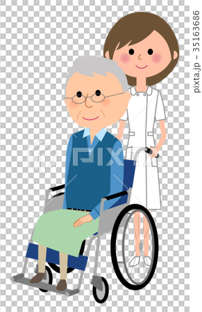 Nurse patient in wheelchair 35163686