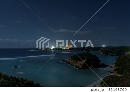 種子島 夜の恵美之江展望公園からの景色 種子島 夜の恵美之江展望公園からの景色 35163769