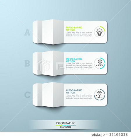 Three lettered pieces of folded white paper with 35165038