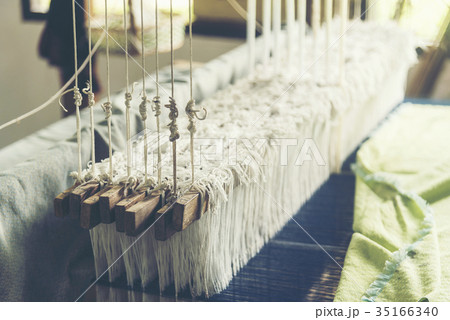 old weaving loom - closeup - photo 35166340