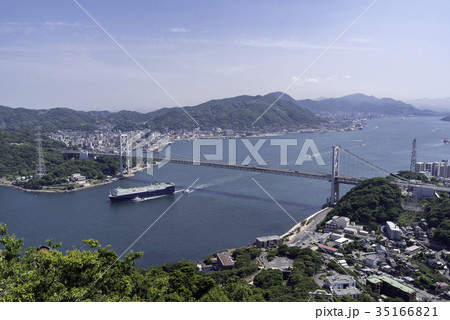 下関火の山公園から望む関門海峡 下関火の山公園から望む関門海峡 35166821
